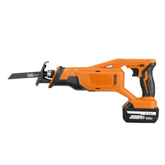 Li-ion Cordless Reciprocating Saw Rechargeable Electric Recip Sabre Saw W/ 4pcs Blade & 1pc Battery