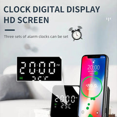 15W Wireless Charger, Fast Charge, Multiple Input Options, Compact & Lightweight, Stylish White Design