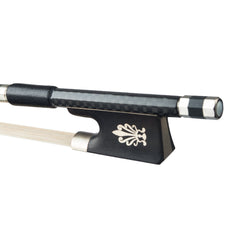 4/4 Violin/Fiddle Bow Grid Carbon Fiber Bow W/ Ebony Frog Round Stick Exquisite Horsehair Well Balance