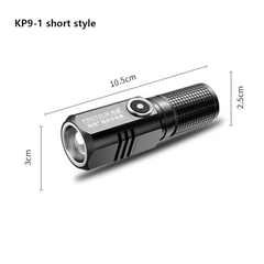 800lm Long Rang Zoomable Super Birght Mini LED Flashlight Aluminum Alloy Type-c Rechargeable Three Gears Dimming Mini Torch