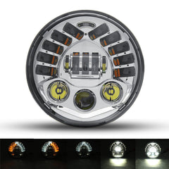 7 Inch Projector LED Headlights Hi/Lo Beam DRL Turn Signal Light Round