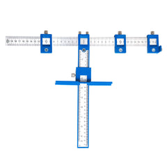 Adjustable Cabinet Hardware Jig Tool with Ruler, Portable Design, Durable ABS & Steel, Accurate Drilling, Complete Set