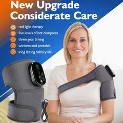 Heating Knee Brace with USB Charging, 6 Heat Levels, 4 Timer Settings, Includes 2 Straps for Joint Support