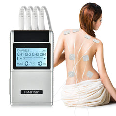 15-Mode Electric Therapy Massager with LCD Display, 4 Outputs, Timer & Intensity Control - Ideal Gift for Pain Relief