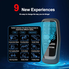 TENS Electric Massager with 6 Modes & 19 Intensity Levels for Pain Relief, Rechargeable, Includes Electrodes & USB Cable