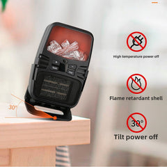 Compact Remote Control Electric Heater - PTC Wall Plug Fan for Fast Room Warming
