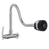 360 Rotation Brass Kitchen Sink Faucet Single Cold Tap Wall Mount