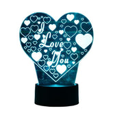 LED 3D Colorful I Love You Night Light Remote Control Touch Sensor Desktop Lamp