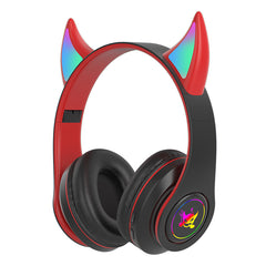 Cat Ear Wireless Gaming Headset Bluetooth 5.0 Headphones LED Light Support TF Card Play
