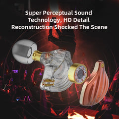 Dynamic In-Ear Earphones Monitor Metal Wired Earphone ENC Noise Cancelling Sport Music Headphones with Detachable Cable