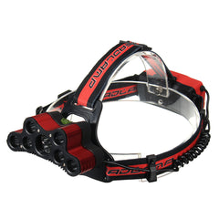 2501-B 6-Modes 7xT6+2xQ5 LED Outdoor Head Torch Waterproof Ultra Bright Headlamp With SOS Whistle