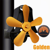 Fireplace Fan 4 Blade Heat Powered Stove Fan komin Log Wood Burner Eco Friendly Quiet Fan Home Efficient Heat Distribution Black