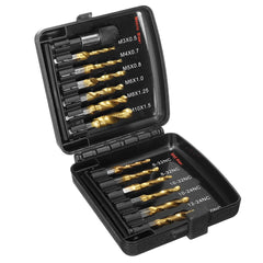 13pcs M3-M10 Metric Screw Thread Tap Drill Bits Set Hex Shank Bit Compound Hand Tools with Joint Rod