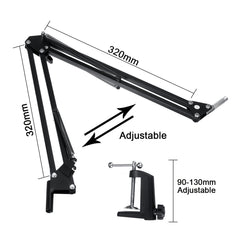 Microphone with Flexible Arm Mic Suspension Boom Scissor Stand Holder