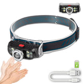 Induction LED Headlamp Super Bright Zoomable 4 Modes USB Rechargeable Work Light Flashlight with Magnet