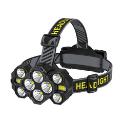 USB Rechargeable Flashlight 2000LM 10 Lights 8 Lighting Modes LED Torch 90m Wide Range For Outdoor Adventure Fishing