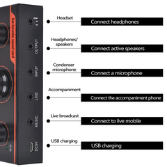 Audio Mixer USB External Sound Card