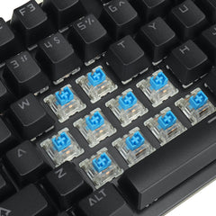 Wired Mechanical Keyboard 87 Keys Hot Swappable Blue Switch Suspended Keycaps RGB Backlit Gaming Keyboard with Supplement Blue Switches Keycap Puller