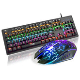 Wired Keyboard & Mouse Set 104 Keys USB Wired LED Breathing Backlit Gaming Keyboard 1200DPI Gaming Mouse for Desktop Computer Laptop PC