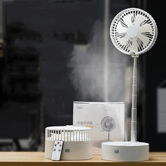 Portable Mini Mute Desktop Fan Wireless Telescopic Floor Spray Humidification with Night Light for Home Office