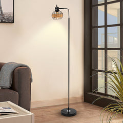 Rattan Hollow Cage Design Floor Lamp Modern & Rustic Style Living Room Bedroom