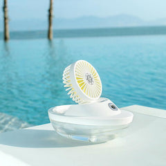 5V Ocean Wind Spray Fan Wireless Humidifier Fan 3 Gear Speed 90Adjustable Angle Portable USB Mini Desktop Air Cooling Fan for Home Office