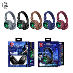 Gaming Headphone Bluetooth Headset BT5.0 Colorful Lights Long Lasting Life Headphone with Mic