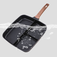 Frying Pan Aluminum Alloy Griddle Grill Non Stick Skillet Cooking Fry Square BBQ