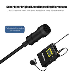 UHF Dual-Channel Wireless Microphone System 2 Transmitters 1 Receiver 50 Channels for Camera Phone