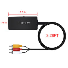 HD to AV Converter HD RAC Adapter Connectors 1080P High Definition Compatibility for TV GV-CH5004