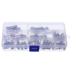 88Pcs M5 Hex Socket Knurled Cap Head Screw 304 Stainless Steel Bolt Assortment Set
