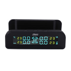 Solar Tire Pressure Monitor System Real-time Tester LCD Screen 4 External Sensors Auto Power On Off
