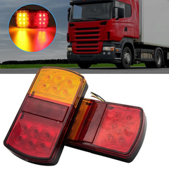 2Pcs 12/24V 12 Led Car Tail Lights Stop Brake Lamp Rear Side Light Indicator for Submersible Boat Truck Trailer