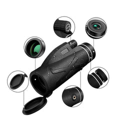 80x100 High Optical Monocular Portable Waterproof Telescope With Mobile Phone Adapter Tripod