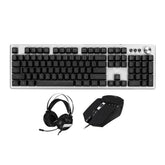 3-In-1 LED Backlit Gaming Keyboard Mouse Noise-Canceling Headset Combo with Mouse Pad