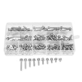 M4SP3 150Pcs M4 Stainless Steel 6-30mm Phillips Pan Head Machine Screw Washer Bolt Asortment