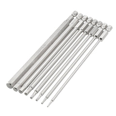 8Pcs 1/4" 150mm Hex Screwdriver Bits 1.5-8mm Magnetic Electronic Drill S2 Steel Hexagonal Screw Driver Bit Set Power Driver Tools