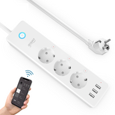 Smart Power Strip Wifi Plug Outlet 15A Sockets Surge Protector 3 USB 3 Charging Port APP Remote Control Works With Alexa Google Home EU Plug