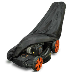 74inch Waterproof Mower Cover Garden Rain Dust Protector Tear Resistant for Electric Reel Push Mowers with Storage Bag
