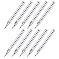 10Pcs 3.175mm Shank Engraving Bit End Milling Cutter 20 Degrees Tip 0.1mm Carbide 3D Milling Bit Carving