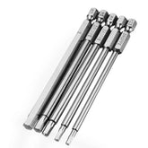 5Pcs 100mm H2.5-H6 Hex Head Screwdriver Bit 1/4 Inch Hex Shank Magnetic Screwdriver Bits