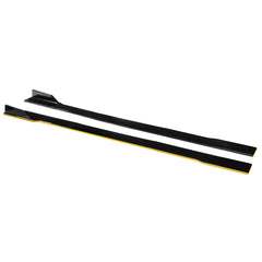 2.2M / 86.6 Inch Universal Black Side Skirt Extension Rocker Panel Splitter Yellow line