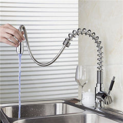 Stainless Kitchen Sink Faucet LED Light Hot Cold Mixer Taps 360 Rotate