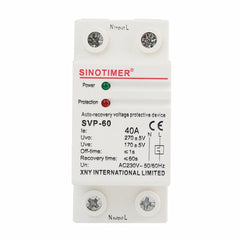 Automatic Recovery Under Voltage Over Voltage Protector Relay Breakers Protective Device,230V AC 40A