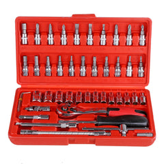12/46/53pcs 24/27 Teeth Ratchet Wrench Socket Set Hardware Car Boat Motorcycle Repairing Kit Vanadium Tools