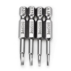 4pcs 50mm 1.8-2.7 1/4 Inch Hex Shank Magnetic Triangle Screwdriver Bits