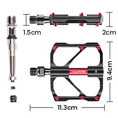 1 Pair Bicycle Pedals Ultralight CNC Flat Anti-skid Bearings Pedals Aluminum Alloy 3 Bearings Mountain Bicycle Platform Pedal Cycling Accessories