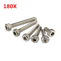 M2 Stainless Hex Socket Cap Head Screws Allen bolt Nut Assortment Kit 180pcs