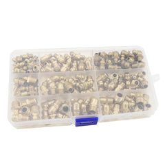 135pcs Hydraulic Metric Brass Zerk Grease Nipple Fitting Kit Machinery Parts