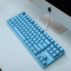 87 Keys Mechanical Keyboard USB Wired Hot Swappable Blue Swtich Colorful LED Backlight Gaming Keyboard for Gaming Typing Office